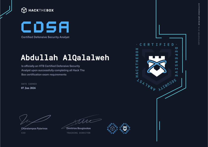 CDSA Certificate