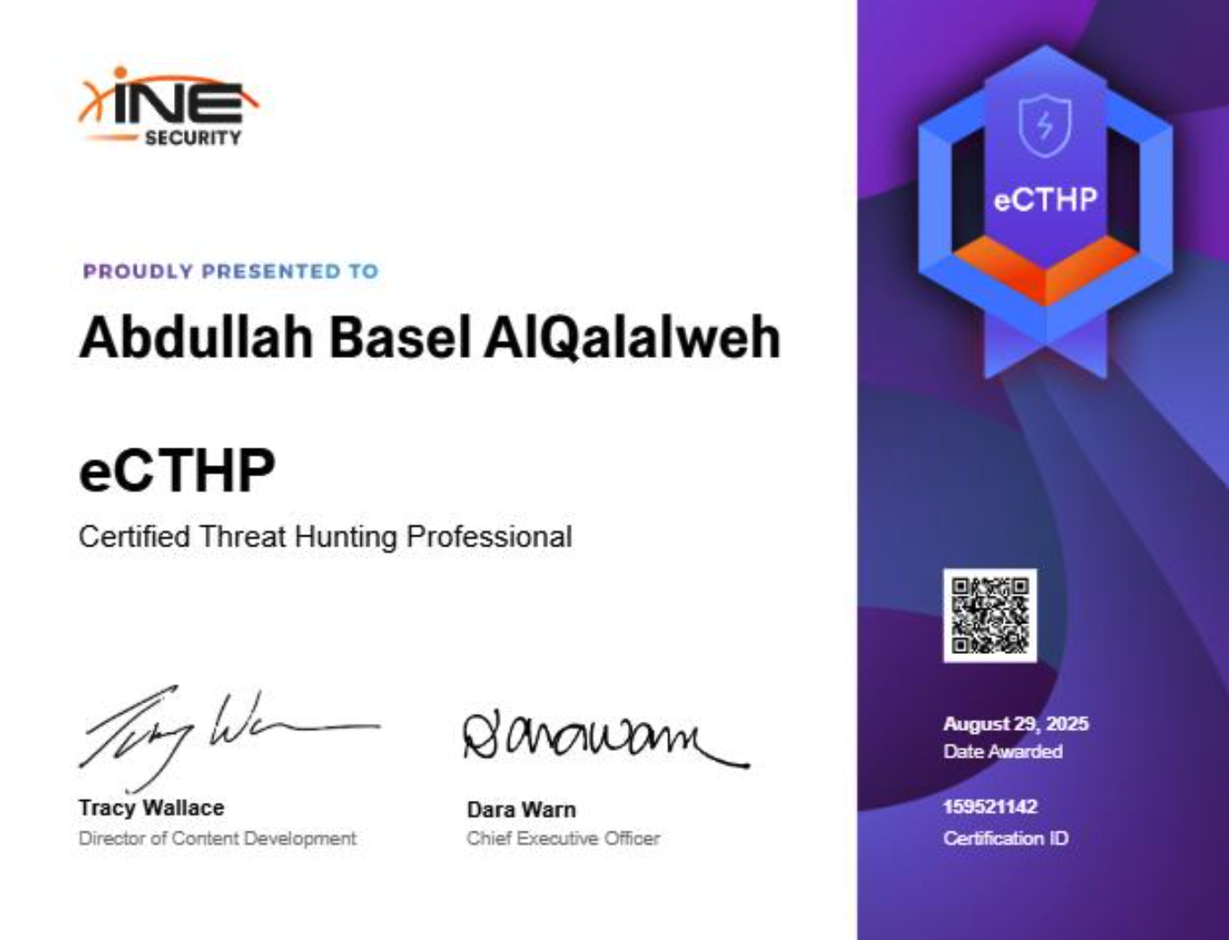 eCTHP Certificate